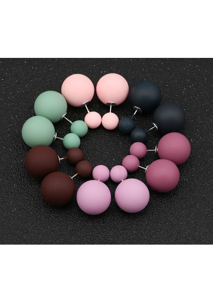 Gri Tarzı Yeni Maxi Çift Taraflı Büyük Top Inci Küpe Basit Stil Şeker Renk Kauçuk Toka Küpe Kadın Aksesuarları Bijoux (Yurt Dışından) fiyatları