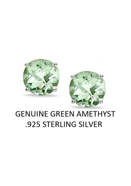 Yeşil Stil 2.00 Karat Gümüş Gerçek Yeşil Ametist Küpe (Yurt Dışından) fiyatları