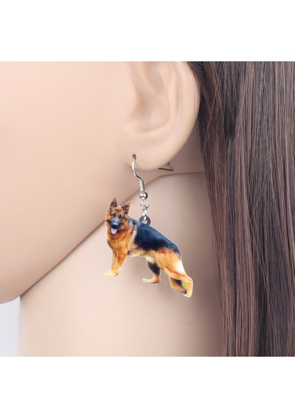 Kahverengi Tarzı Alman Çoban Köpeği Küpe Damla Bırak Dangle Yeni Hayvan Takı Kadın Kızlar Gençler Çocuklar Evcil Hayvan Hediyeleri (Yurt Dışından) modelleri