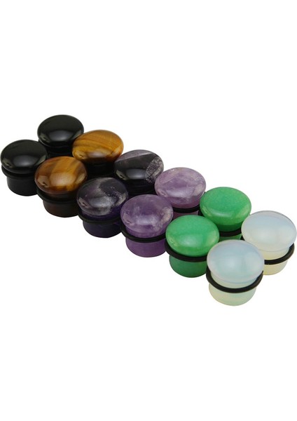 Ametist Tarzı 8 mm 6 Renk Seçeneği 5~18MM Doğal Taş Kulak Tıkaçları ve Tüneller Expander O-Yüzük Kulak Genişletme Piercing Vücut Takıları (Yurt Dışından)