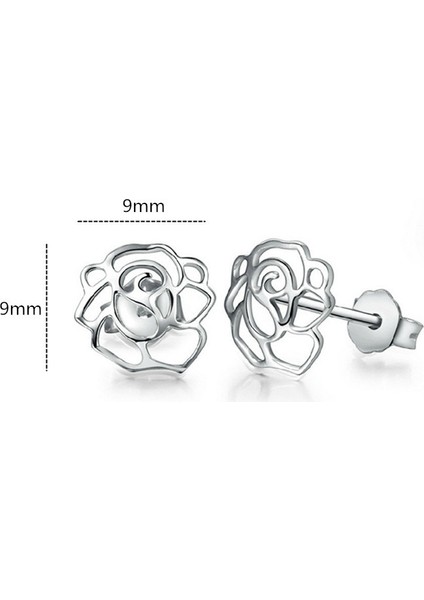 Şirin Gül Çiçeği Küpe Kadınlar Küçük Tatlı Gümüş Kaplama Küpe (Yurt Dışından) modelleri