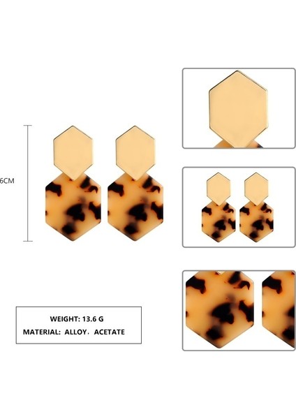 Kahve Stili Kadınlar Için Trend Geometrik Poligon Alaşım Küpe Punk Renkli Akrilik Açıklama Küpe Parti Takı (Yurt Dışından) fırsatları