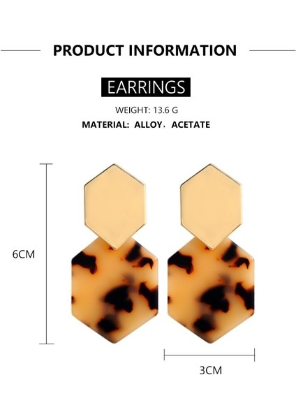 Kahve Stili Kadınlar Için Trend Geometrik Poligon Alaşım Küpe Punk Renkli Akrilik Açıklama Küpe Parti Takı (Yurt Dışından) indirimleri