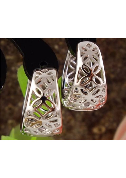 1 Çift Gümüş Beyaz Kübik Zirkonya Cz Halka Küpe (Yurt Dışından) fiyatları