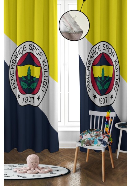 Dijital Baskı Yıkanabilir Modern Desenli 2 Kanat Bebek ve Çocuk Odası Fon Perdesi