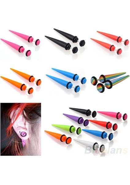 Kırmızı Stil No.6 Boyutu Illüzyon Kulak Sahte Dolandırıcı Gerdirme Nitarası Takma Fiş Tünel Ölçüler - (Yurt Dışından) modelleri