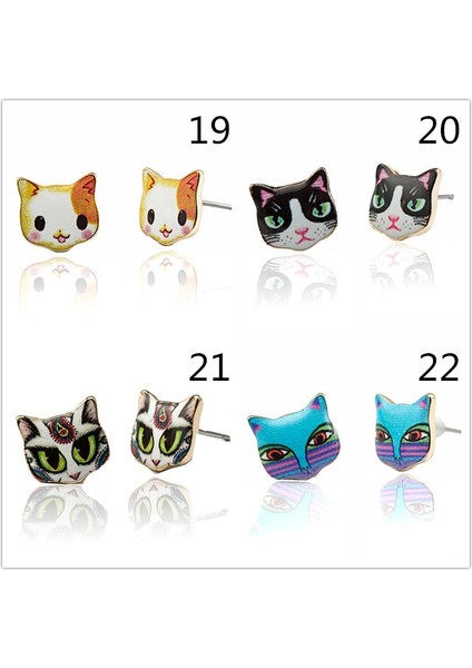 No.15 Boyutu Sevimli 3D Baskı Kedi Köpek Zarif El Yapımı Küpe (Yurt Dışından) fırsatları