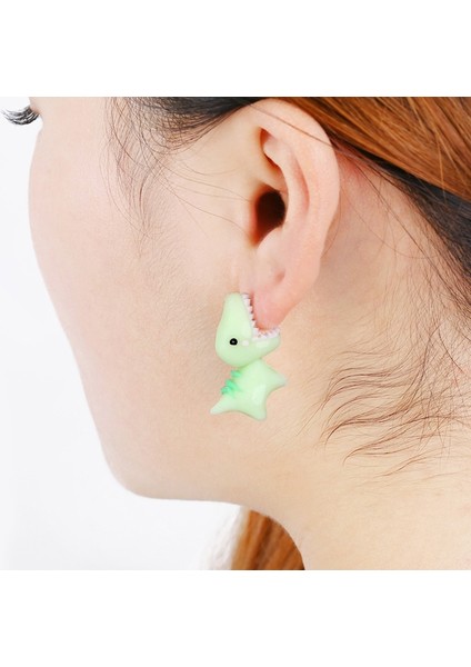 Yeşil Stil 1 Çift El Yapımı Polimer Kil Yumuşak Sevimli Dinozor Küpe Hayvan Delme Mıknatıs Küpe (Yurt Dışından) modelleri