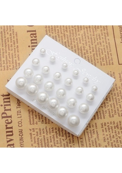 Beyaz Inci - 12 Çift/takım Kadın Kızlar Için 12 Çift Alaşım Inci Küpe Seti Beyaz Bej Siyah Renkli Inci Küpeler (Yurt Dışından) fırsatları