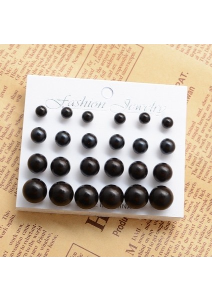 Beyaz Inci - 12 Çift/takım Kadın Kızlar Için 12 Çift Alaşım Inci Küpe Seti Beyaz Bej Siyah Renkli Inci Küpeler (Yurt Dışından) indirimleri