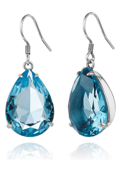 Açık Mavi Stil Moda Kadın Takı Gümüş Doğal Akik Taşlı Sallantılı Uzun Küpe Ince Küpe (Yurt Dışından) fiyatları