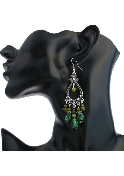 Mavi Stil Kadın Modası Vintage Ulusal Rüzgar Püsküllü Küpe Bohem Uzun Oymalı Çiçek Boncuklu Küpe Takı Hediyeler (Yurt Dışından) indirimleri