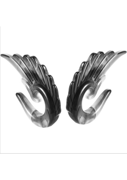 Gri Tarzı 10 mm Akrilik Kulak Tıkaç Tünel Melek Kanatı Kulak Spiral Delme Taper Germe Genişletici Moda Delme Takı (Yurt Dışından) fırsatları