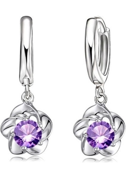 Beyaz Stil Zarif Gümüş Yüksek Moda Klasik Takı Saf Gümüş Çiçek Küpe (Yurt Dışından) modelleri