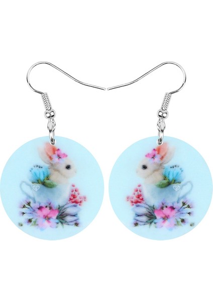 Mavi Stil Kadın Kızlar Gençler Için Tavşanlı Paskalya Çiçekli Küresel Küpe Takı Sevimli Hayvan Düşen Asılı Aksesuar Süsleme Moda Hediye (Yurt Dışından) fiyatları