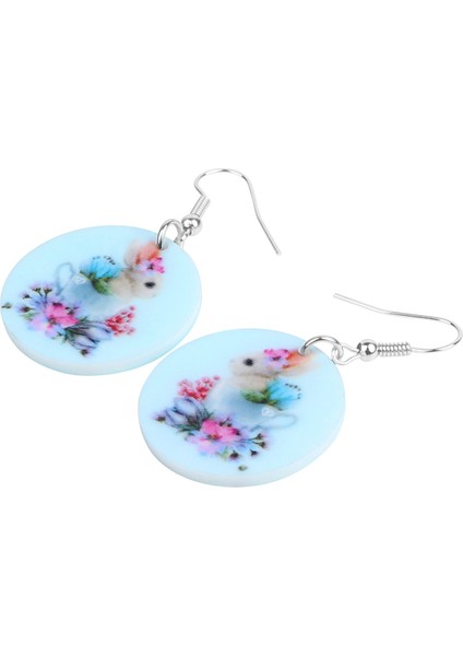 Mavi Stil Kadın Kızlar Gençler Için Tavşanlı Paskalya Çiçekli Küresel Küpe Takı Sevimli Hayvan Düşen Asılı Aksesuar Süsleme Moda Hediye (Yurt Dışından) indirimleri