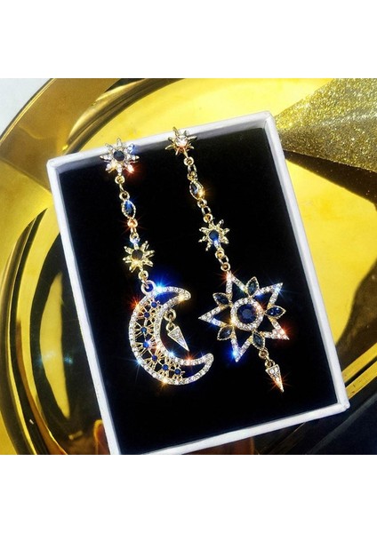 Altın Tarzı Yıldız Küpe Kadın Elmas Küpe Uzun Asimetrik Küpe Işıltılı Küpe Ay Küpe Safir Küpe Ay Yıldız Küpe - Kadın Takıları (Yurt Dışından) fiyatları