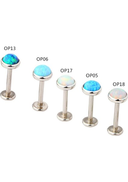 Gümüş Tarzı OP17 10MM/4MM 1 Adet Opal Dudak Barı Labret Halka Içten Vidalar Kulak Tragus Kıkırdak Iğne Delme (Yurt Dışından)