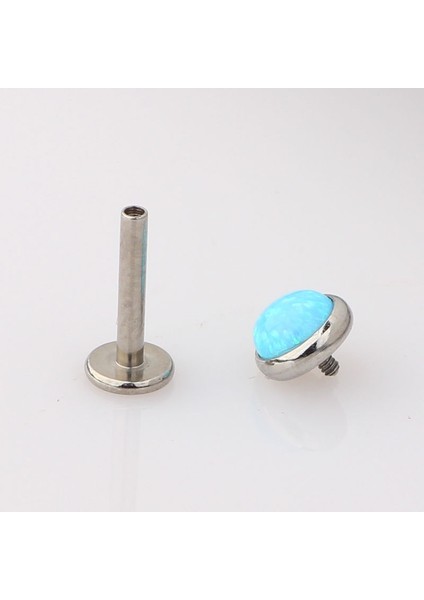 Gümüş Tarzı OP17 10MM/4MM 1 Adet Opal Dudak Barı Labret Halka Içten Vidalar Kulak Tragus Kıkırdak Iğne Delme (Yurt Dışından)