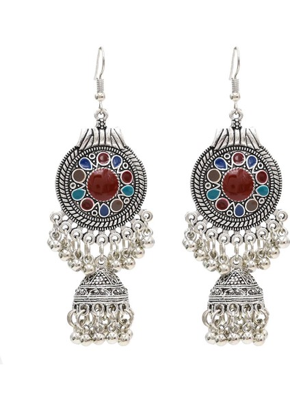 Çok Renkli Stil Kadınların Şirin Kulak Takıları Düşen Tasarım Püskül Boncuk Kanca Küpe (Yurt Dışından)