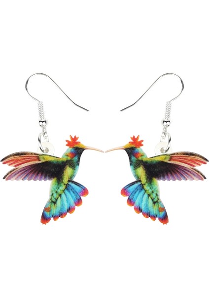 Turuncu Tarzı Akrilik Mavi Kuş Çiçeği Küpe Düşme Bırak Benzersiz Takı Kadınlar Kızlar Pet Severler Şans Hediye Parti Aksesuarları (Yurt Dışından)