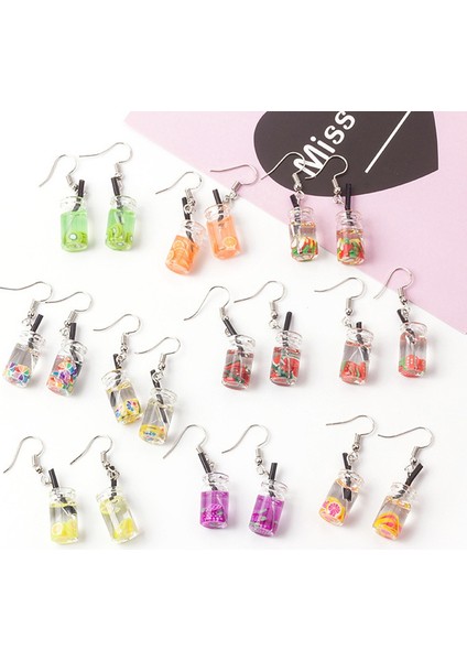 No.5 Boyutu Yeni Simülasyon Eğlenceli Meyve Kupası Içecek Şişesi Küpe Sevimli Harajuku Tarzı Küçük Taze Yaz Küpeleri Kişiselleştirilmiş El Yapımı Tatlı Küçük Taze Küpe (Yurt Dışından) fiyatları