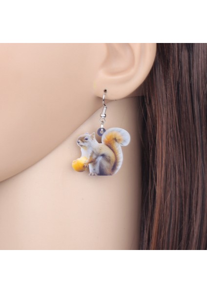 Pembe Tarzı Kadın Kızlar Gençler Için Fındık Sincap Küpe Düşen Damla Benzersiz Orman Hayvan Takı Akrilik Tatlı Hediye Parti Süslemesi (Yurt Dışından) fırsatları