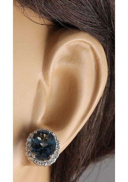 Mavi Stil Noble Takı Gümüş Doğal Safir Taşlı Küpe (Yurt Dışından) modelleri