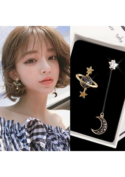 No.3 Boyutu Zarif Yıldız Ay Küpe Moda Küpeler Kulak Takıları Küpeler Karşılık Gelen Resim Için Seçim Stili (Yurt Dışından) fiyatları