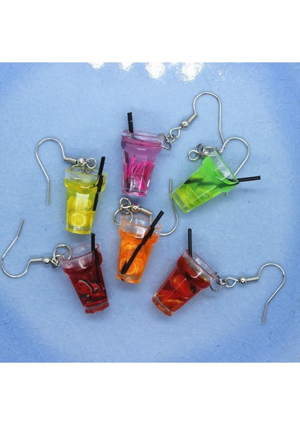 Limon-Turuncu 2019 Yeni Komik Mini Renkli Yumuşak Meyve Kupa Reçine Küpe Kadın Moda Yaratıcı Simülasyon Içecek Kulak Takı Doğum Günü Hediye (Yurt Dışından) modelleri