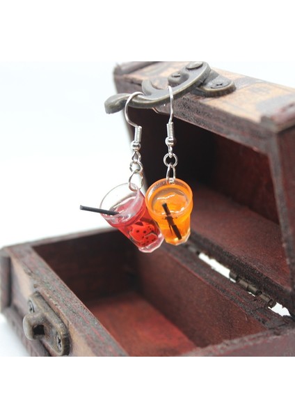 Limon-Turuncu 2019 Yeni Komik Mini Renkli Yumuşak Meyve Kupa Reçine Küpe Kadın Moda Yaratıcı Simülasyon Içecek Kulak Takı Doğum Günü Hediye (Yurt Dışından) fırsatları