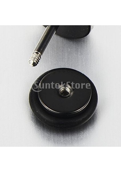 Estilo Negro Y Plata Punk 8mm Paslanmaz Çelik Karbon Fiber Sahte Kulak Tıkaç Küpe (Yurt Dışından) indirimleri