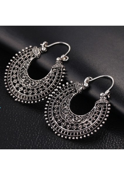 Yeni Delikli Çift Taraflı Tibet Gümüş Rengi Küpe Moda Vintage Kadınlar Için Takı (Yurt Dışından) fiyatları