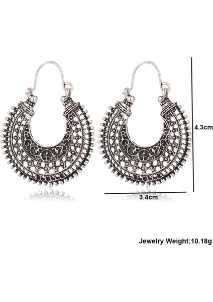 Yeni Delikli Çift Taraflı Tibet Gümüş Rengi Küpe Moda Vintage Kadınlar Için Takı (Yurt Dışından) fırsatları