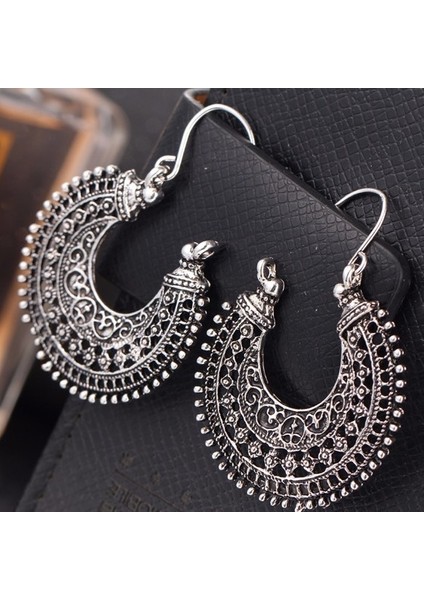 Yeni Delikli Çift Taraflı Tibet Gümüş Rengi Küpe Moda Vintage Kadınlar Için Takı (Yurt Dışından) indirimleri