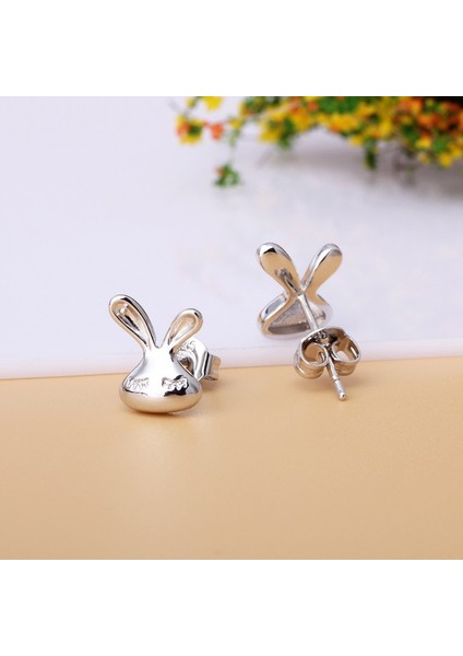 Kadınların Sevimli Tavşan Kulaklı Küçük Gümüş Kaplama Küpe (Yurt Dışından) fırsatları