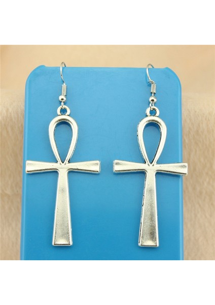 1 Çift Şık Kadın Hediye Kendin Yap Ankh Haç Gümüş Renk Çinko Alaşım Küpe Kanca E-B (Yurt Dışından) fiyatları