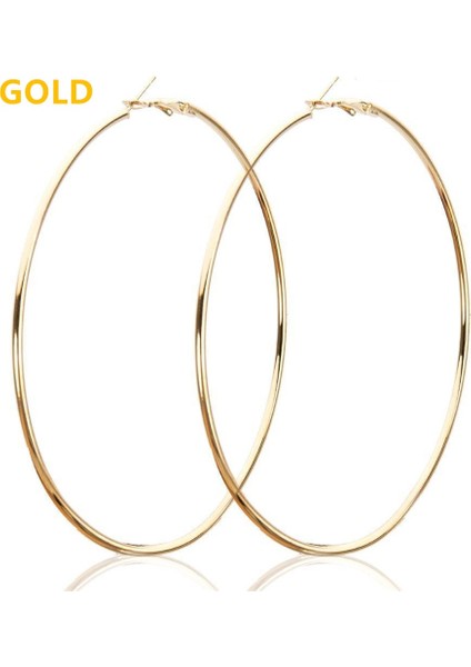 Altın Tarzı 9 cm Büyük Metal Ince Halkalı Gümüş Veya Altın Sıcak 7 cm Kolye Küpe Modası (Yurt Dışından)