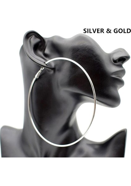 Altın Tarzı 9 cm Büyük Metal Ince Halkalı Gümüş Veya Altın Sıcak 7 cm Kolye Küpe Modası (Yurt Dışından) modelleri