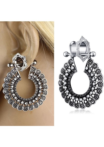 Boyut2-8mm Kristal Kulak Genişletici Piercing Tüneli Küpe Tüneli Kulak Takıları Gövde Takıları (Yurt Dışından)