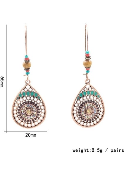 Kadınlar Için Antika Vintage Boho Hint Etnik Su Damlası Asılı Küpe - Gelin Nişan Düğün Takı (Yurt Dışından)