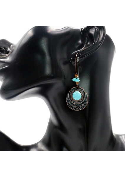 Kadınlar Için Bohem Tarzı Uzun Gümüş Renkli Turkuaz Düşen Küpe Vintage Etnik Sevimli Retro Moda Takı Hediye (Yurt Dışından) fırsatları