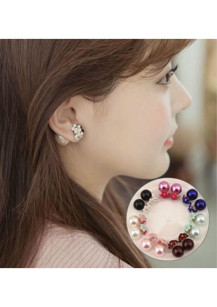 Siyah & Beyaz Tarzı Yeni Moda Kadın Lüks Küpe Kişilik Çiçek Çift Uçlu Küpe Kadınlar Için (Yurt Dışından) fiyatları