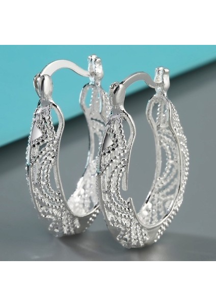 No.12 Boyutu 925 Gümüş Dikdörtgen Şekilli Sallantılı Küpe Stil Seçiniz (Yurt Dışından)