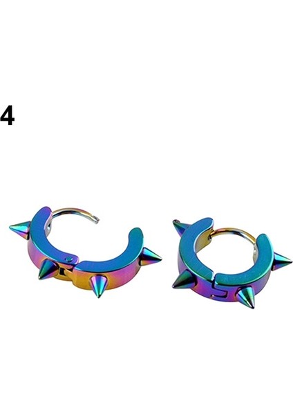 Çok Renkli Stil 2019 Moda Unisex Titanyum Çelik Punk Nokta Küpe Hoop Huggie Delme Küpe (Yurt Dışından)