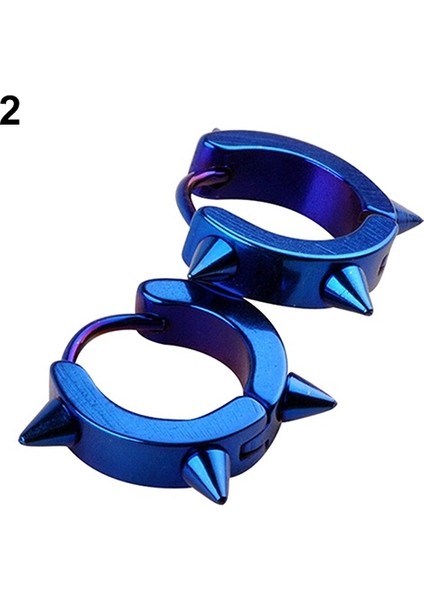 Çok Renkli Stil 2019 Moda Unisex Titanyum Çelik Punk Nokta Küpe Hoop Huggie Delme Küpe (Yurt Dışından)