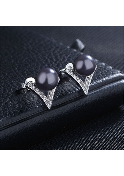 Beyaz Stil 1 Çift Kadın Gümüş Yaratıcı V Şekilli Üçgen Inci Küpe (Yurt Dışından) fırsatları