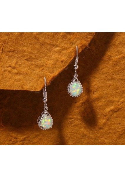 No.2 Boyutu Kadın Gümüş Beyaz Ateş Opal Küpe Teklif Yıldönümü Gelinlik Düğün Takı Karşılık Gelen Resim Için Stil Seçimi (Yurt Dışından) modelleri