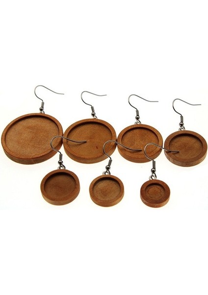Kahverengi Tarzı 18 mm Iç Ölçü Yuvarlak Ahşap Cabochon Küpe Tabanları Paslanmaz Çelik Küpe Kanca Ayarları Için Dıy Mücevherler (Yurt Dışından)