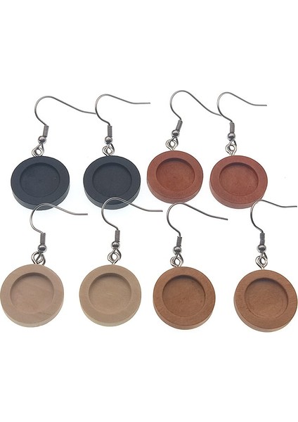 Kahverengi Tarzı 18 mm Iç Ölçü Yuvarlak Ahşap Cabochon Küpe Tabanları Paslanmaz Çelik Küpe Kanca Ayarları Için Dıy Mücevherler (Yurt Dışından)